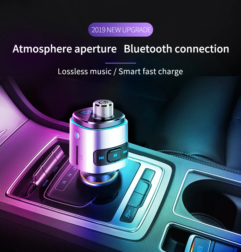 SATONIC BC42 автомобильный fm-передатчик беспроводной автомобильный комплект музыкальный плеер 12 В Aux модулятор с быстрой зарядкой двойной USB порт