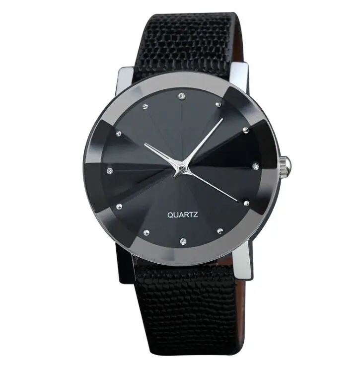 Часы женские и мужские модные черные из змеиной кожи кварцевые унисекс|wristwatch