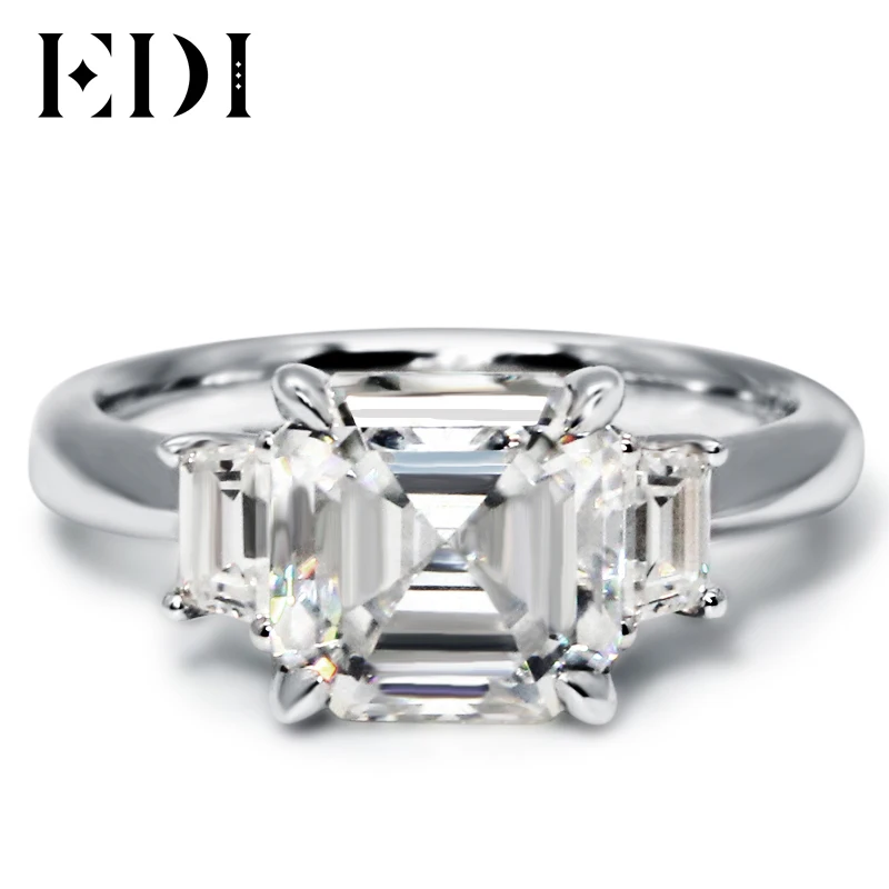 Женское кольцо из белого золота с муассанитом 3 карата 14 к|ring for|rings for womenrings women diamond