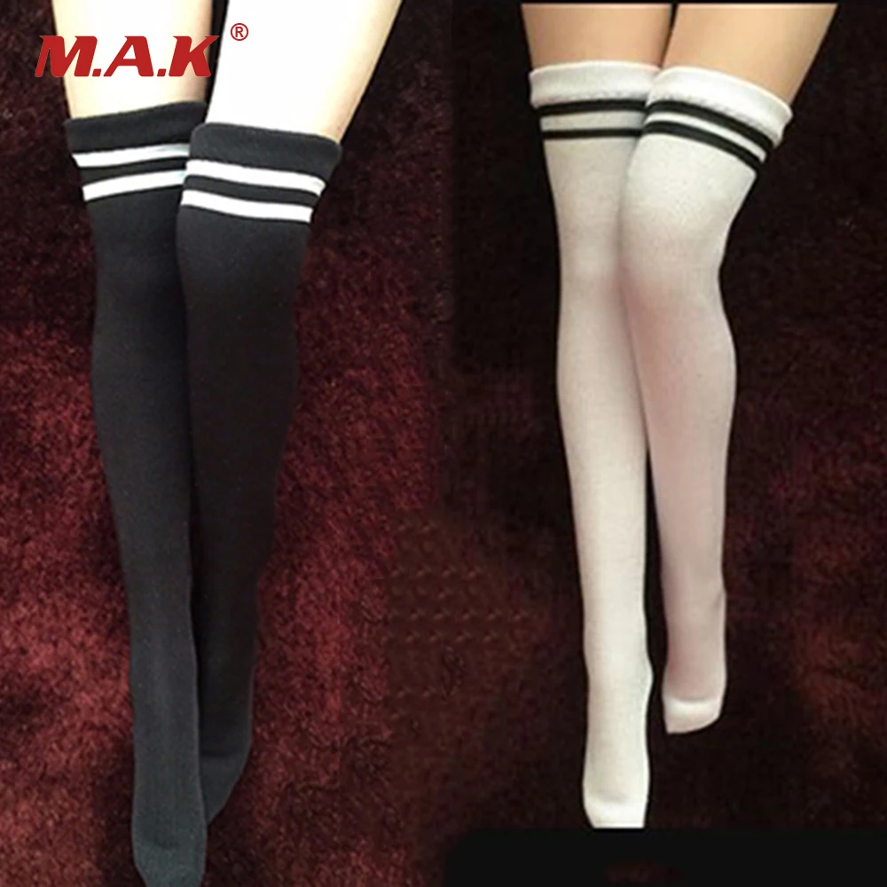 

1/6 Scale Female Students Black and White Stockings Socks for 12 Inches Figures
