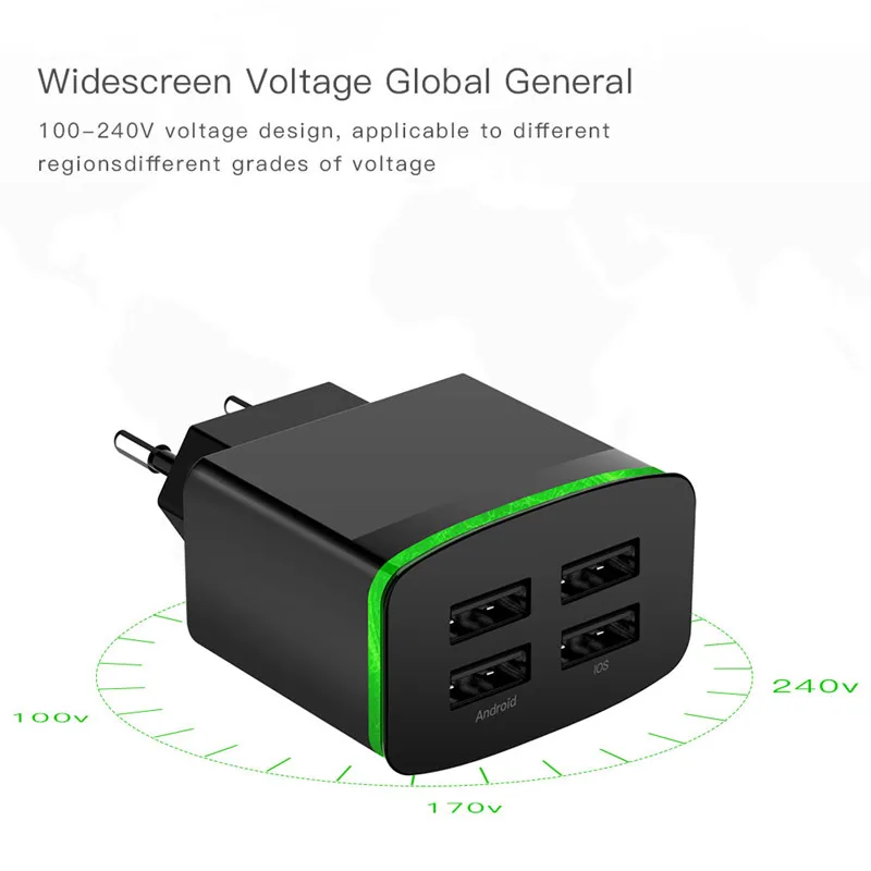 4 USB несколько зарядных устройств для телефонов 5V 4A зарядное устройство