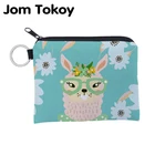 Jomtokoy, альпака, водонепроницаемый кошелек с принтом, сумочка для ключей, маленькая молния, кошелек для монет, держатель для карт, мини квадратный кошелек, lqb3022
