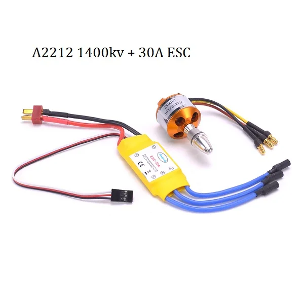 motor and ESC A2212 2212 1400KV бесщеточный двигатель 30A ESC крепление двигателя 8060 пропеллер SG90 9G микро сервопривод Набор для RC фиксированного крыла самолета вертолета - Цвет: motor and ESC