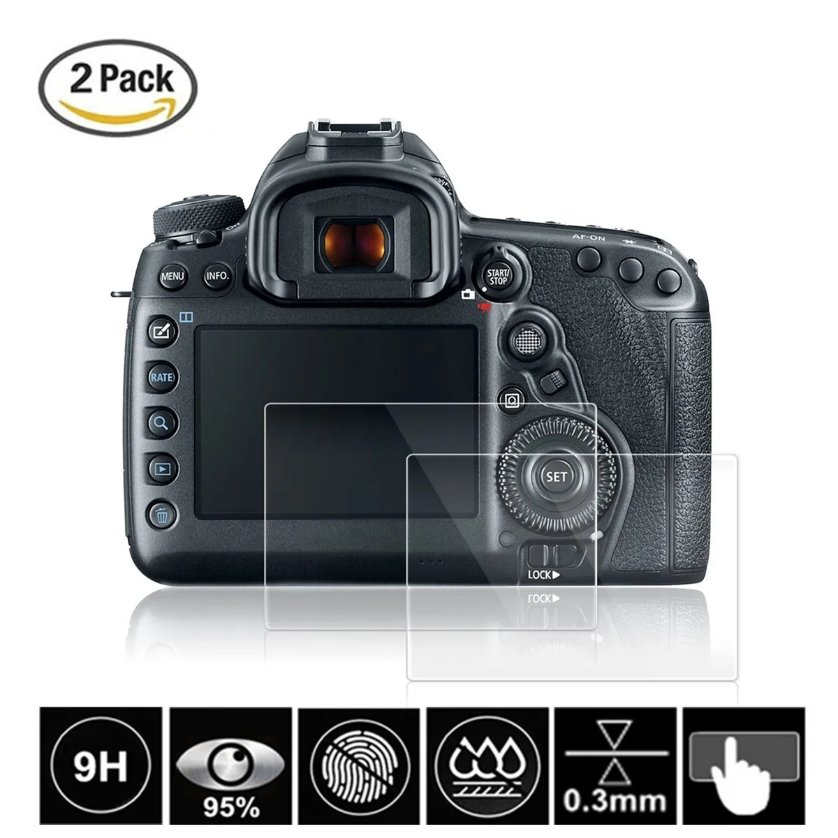 2 шт. Закаленное стекло протектор экрана для Canon Rebel T3i T4i T5i T6i T6s T7i T5 T6 T7 SL2 SL1 EOS Kiss X6i