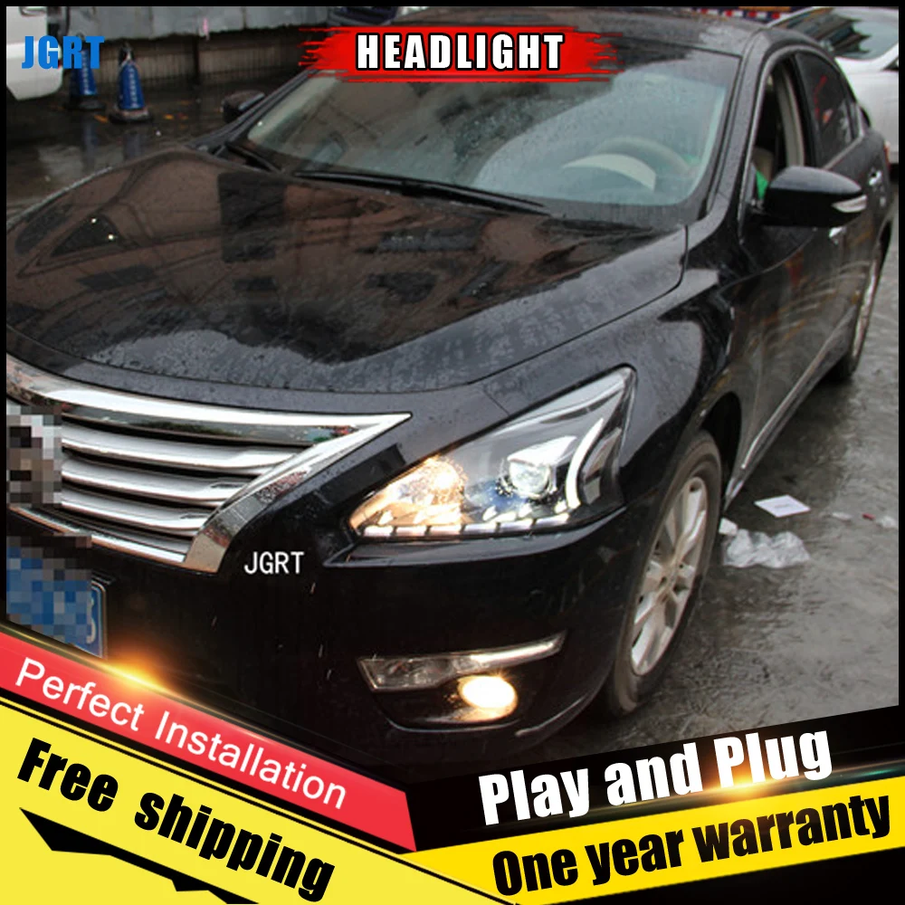 Автомобильный Стиль светодиодный фары для Nissan TEANA 2011 2014 налобный фонарь объектив