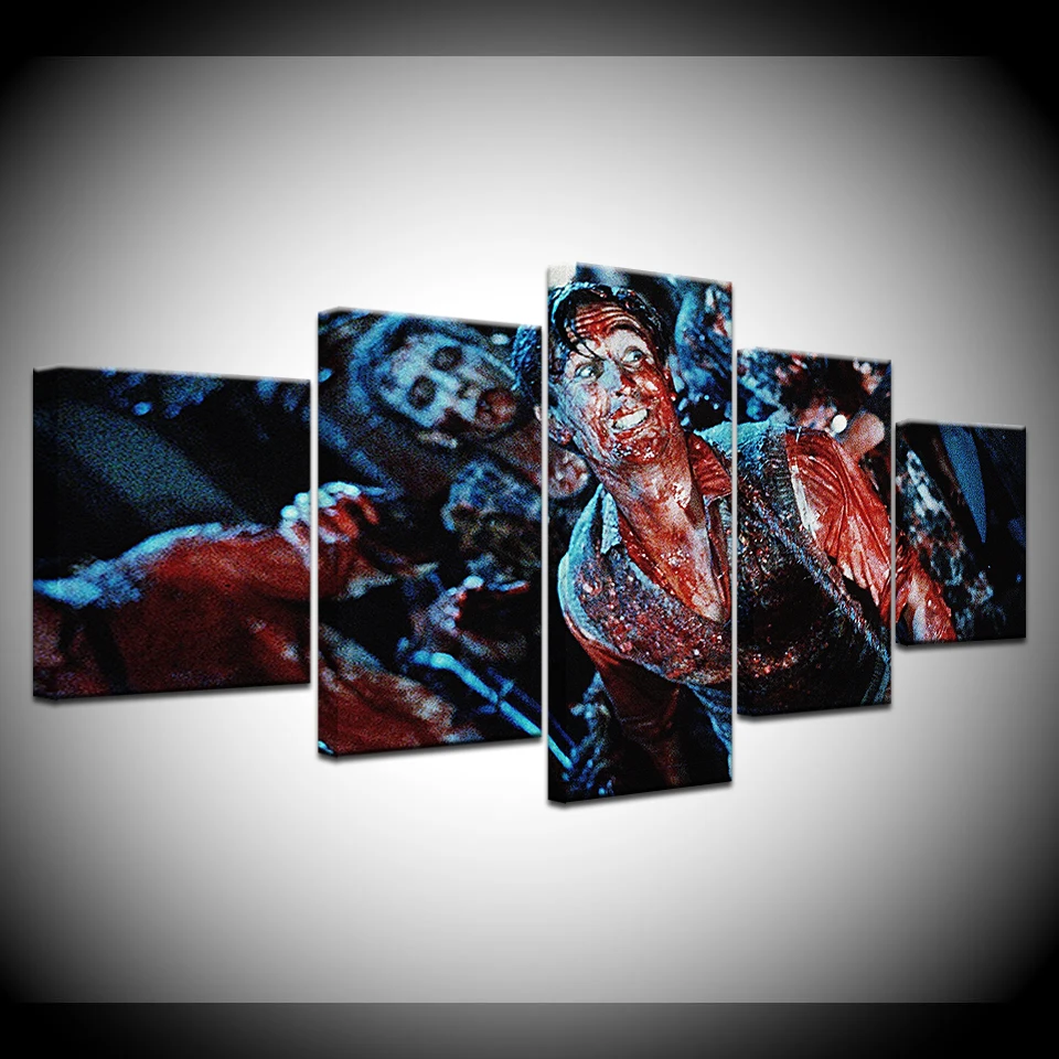 

Canvas HD Prints Wall Art Pictures Frame 5 Pieces Modular Braindead Paintings Horror Movie Poster Living Room Decor Artwork