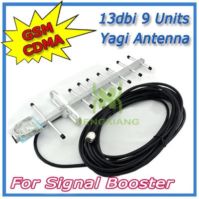13dBi 9 единиц Yagi антенна 824 960MHz внешняя с 10 м кабель для 2G CDMA GSM 900 МГц повторитель