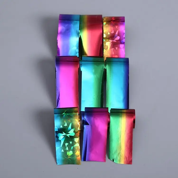 9 листов голографические фольги для ногтей с изображением звездного неба 2 5*20 см