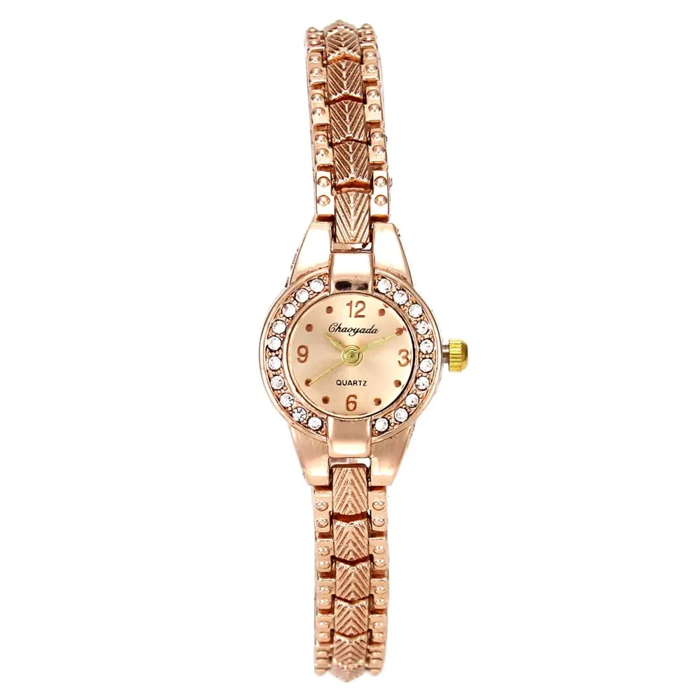 Роскошные женские модные розовое золото коричневый с кристаллами браслет