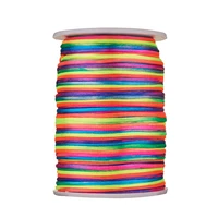 approx 80yardsroll 2mm colorful polyester cord rattail beading cords string threads braided rope bracelet necklace finding