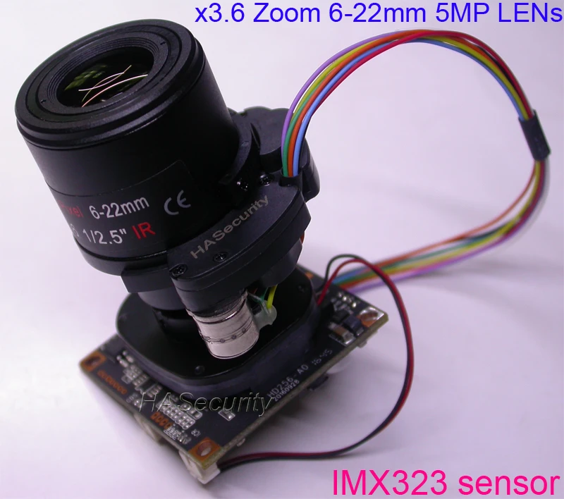 Моторизованный 6 22 мм зум и фокус 5.0MP объектив (1080P) AHD / TVI CVI CVBS 1/2.9 &quotSony IMX323 NVP2440