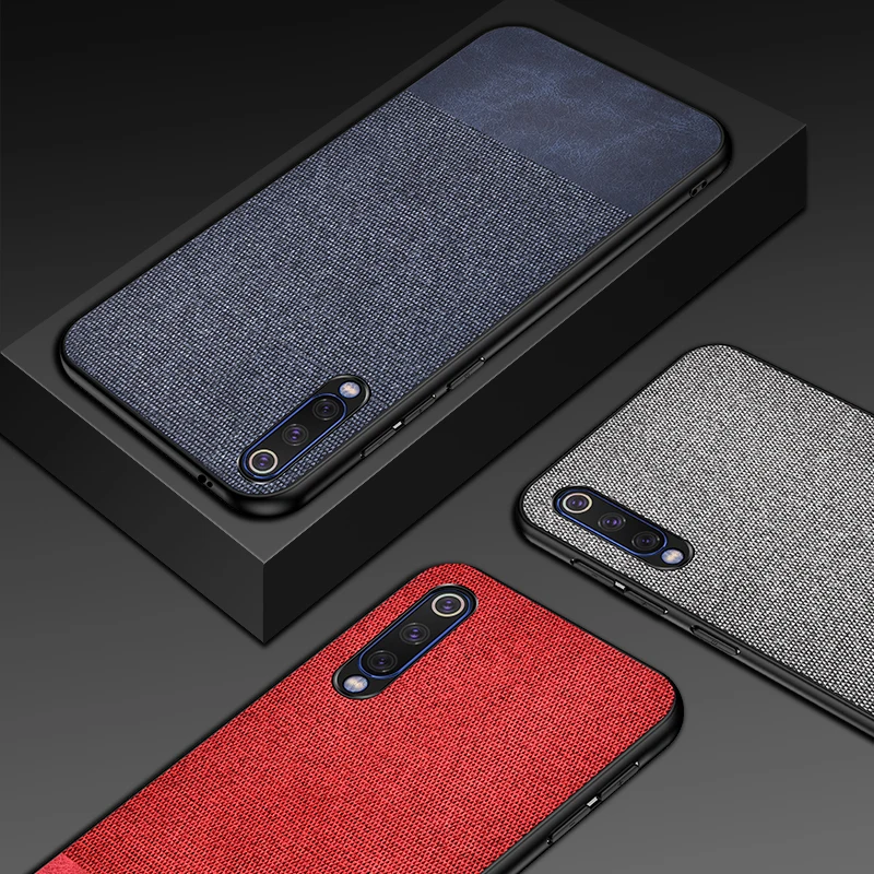 Чехол для Xiaomi mi 9 роскошный тканевый жесткий ударопрочный армированный чехол из