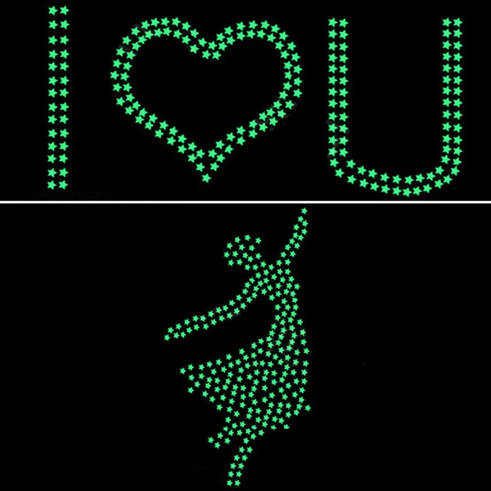 50pcs Kids Bedroom Fluorescent Glow In The Dark Snowflake Wall Stickers Stars Adesivi Murali Muraux | Дом и сад