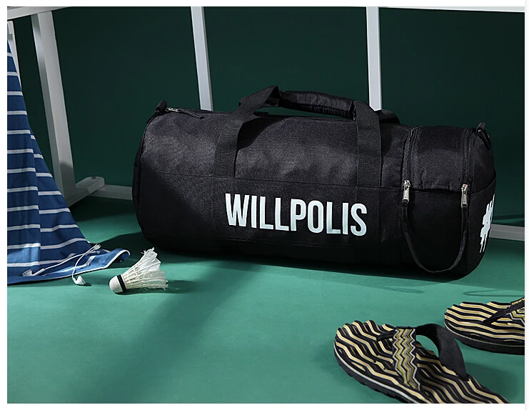 Новейший дизайн крутая черная Дорожная большая сумка с буквенным цилиндром