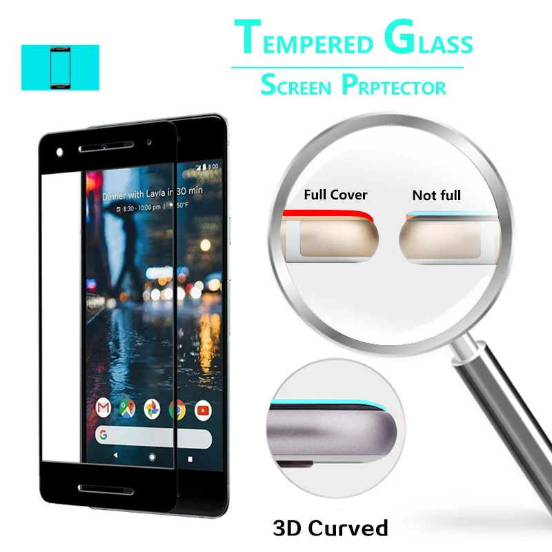 Премиум полное покрытие 3D изогнутые края стеклянная пленка для Google Pixel 2 5 0