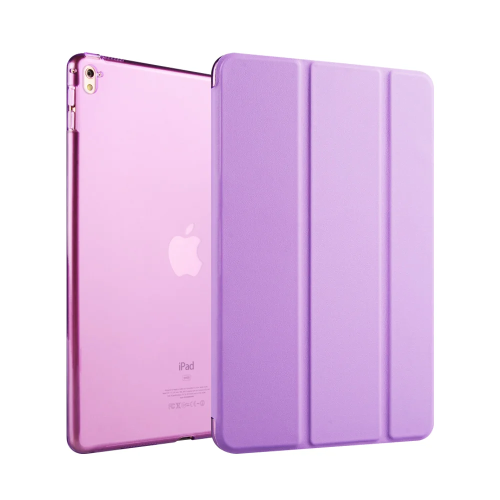 purple Hard Edge Умный чехол для планшета, складной чехол-книжка, для Apple iPad Pro 9,7 дюйма, авто Пробуждение/сон, розовое золото, жесткий бампер и мягкий бампер - Цвет: purple Hard Edge