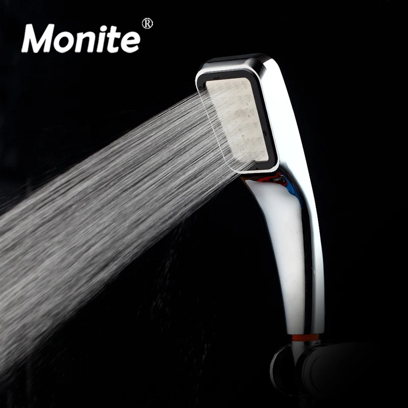 

Monite Shower Hand Water Saving Bath Showers Square Pressurized Bathroom Shower Sprinkler Temperature Sensor Water Pressure