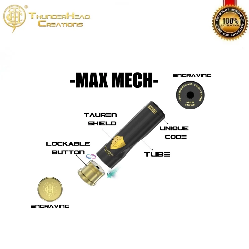 Оригинал ThunderHead Creations THC Tauren Max Mod питается от одного механического модового вейпа 18650/20700/21700 для RDA RTA 24 мм|Моды