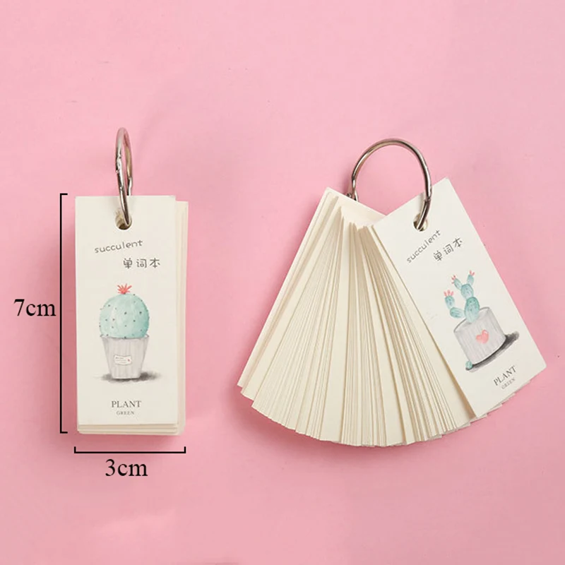 Unicon memo pad фрукты бумага кактус застежка для блокнота кольцо легко флип флэш карты