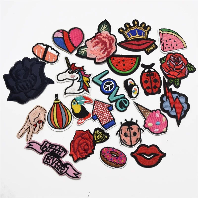 

small Embroidered Applique Iron On Patch design DIY Sew Iron On Patch Badge