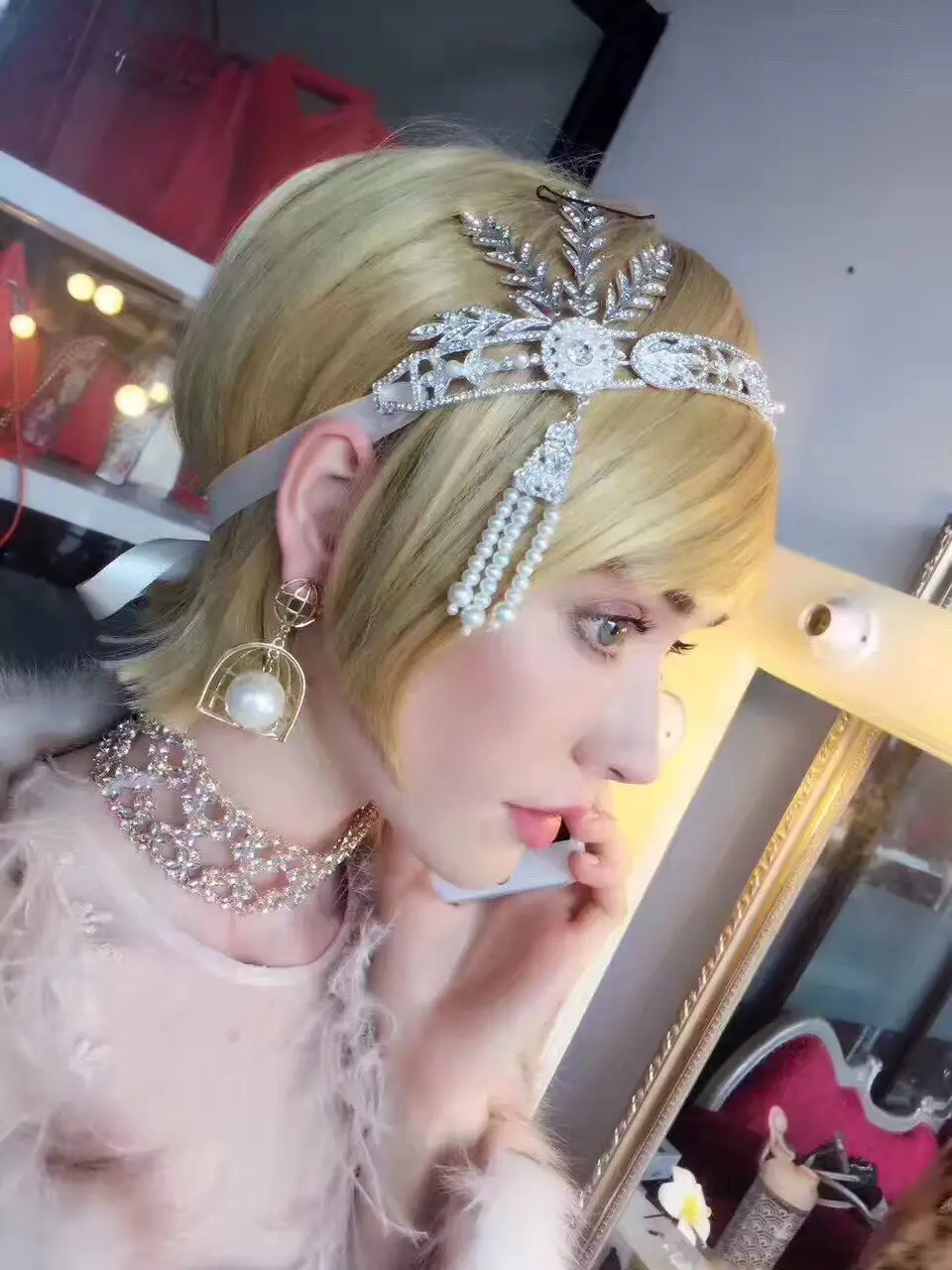 1920 s Хлопушки Великий Гэтсби украшения для волос Свадебная повязка Винтаж