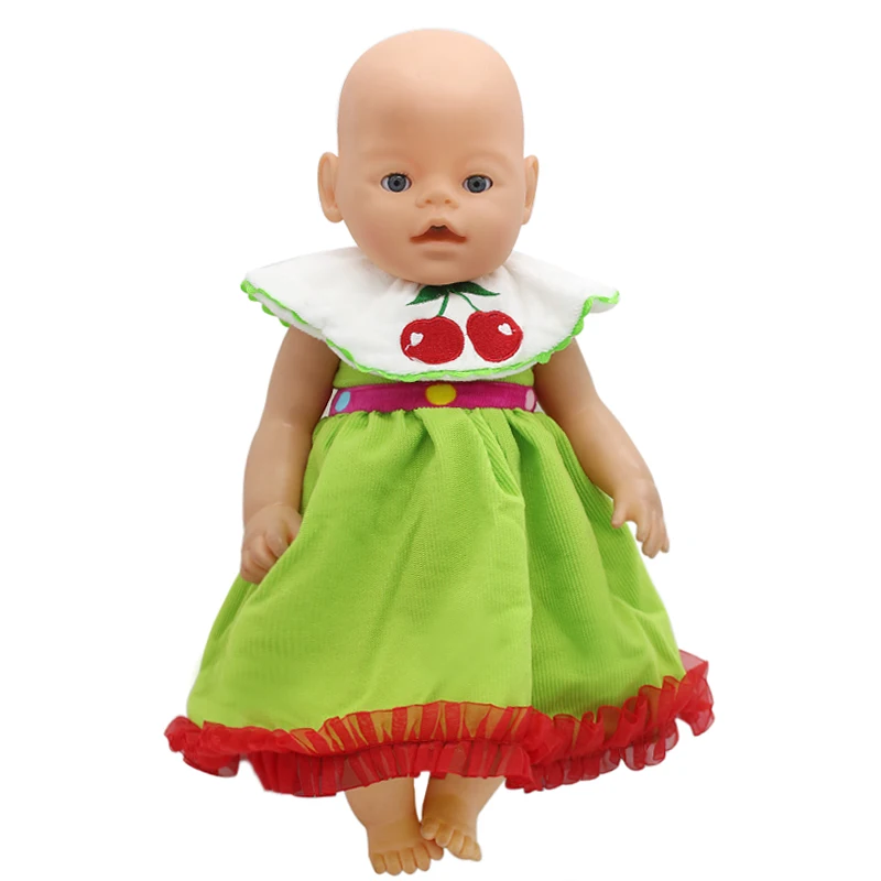 Одежда для куклы младенца с узором зеленое платье принцессы 43 см ухода за