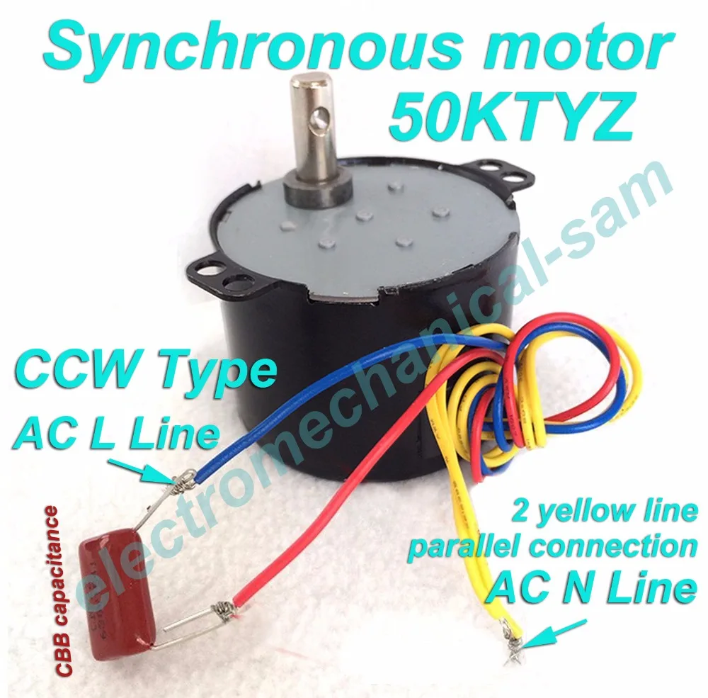 Синхронный двигатель 50ktyz AC 110V 120V 50/60Hz 50 РМП/m CW/CCW 6W вращающий момент 1.4kgf.cm |