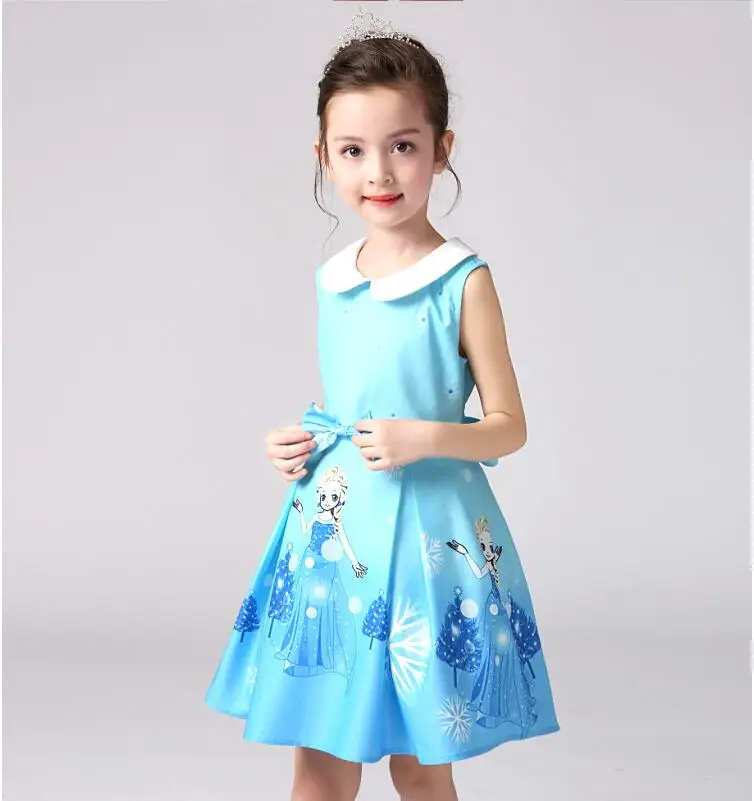 Новинка 2017 года Лидер продаж Vestidos платье Эльзы для девочек костюм детская одежда