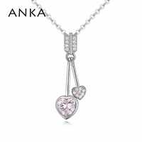anka love cupids double arrow heart women necklaces pendants trendy fashion aaa cubic zirconia cute necklace jewelry 120853