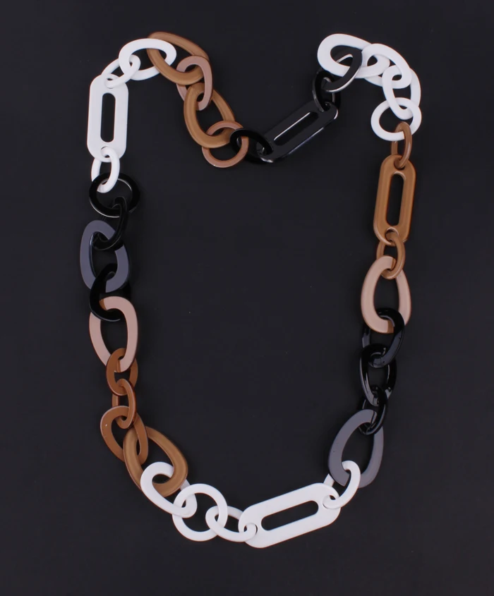 

Necklace Resin Link jewelry long necklace 3colors mixed new 2016 fashion quality plastic jewelry NK1070