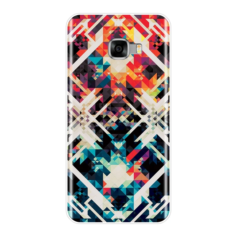 Мягкая задняя крышка для Samsung Galaxy C5 C7 C8 геометрический красочный красивый крутой