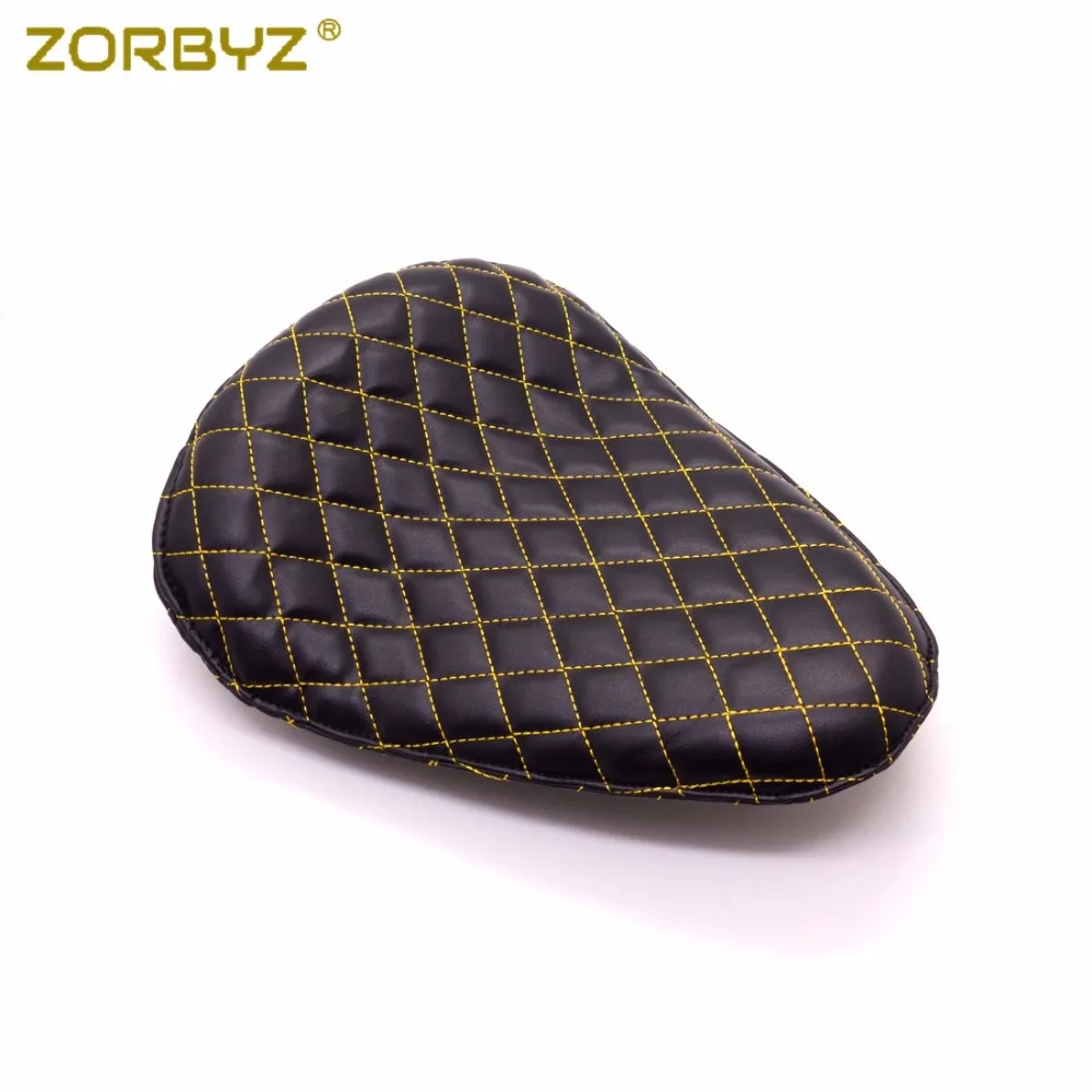 ZORBYZ мотоцикл Черный Синтетическая кожа Алмазный Стиль Solo Seat для Triumph Suzuki Harley Sportster