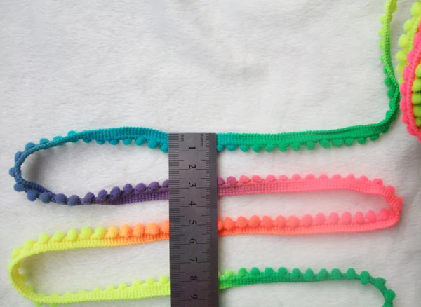 Милый Радужный мини шар с помпоном из полиэстера 5 ярдов аксессуары для швов 0