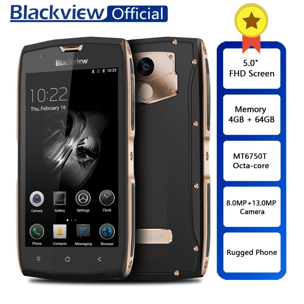 Blackview BV7000 Pro Прочный водонепроницаемый MT6750T Восьмиядерный 5 0 &quotFHD Смартфон 4 Гб ОЗУ