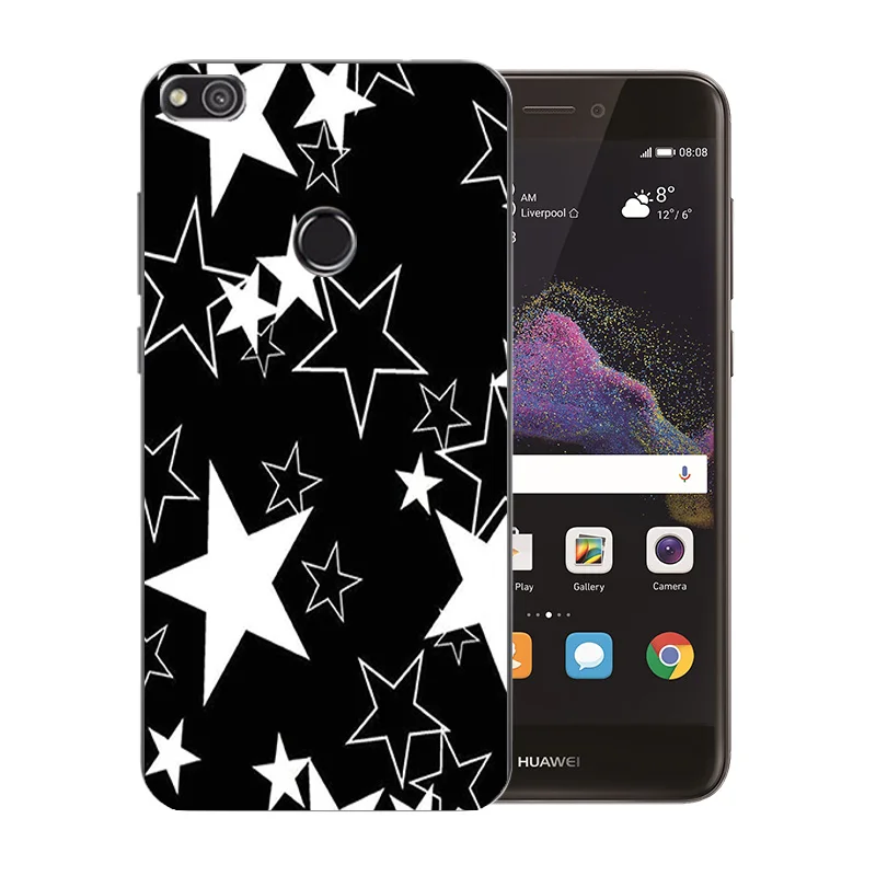 Мягкие ТПУ чехлы для телефонов Huawei P8 Lite 2017/Honor 8 Lite/P9 2017/Nova Lite/GR3 2017 цветной защитный