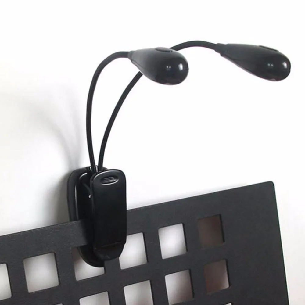 Гибкая Регулируемая Музыкальная подставка с двумя светодиодами для пианино и