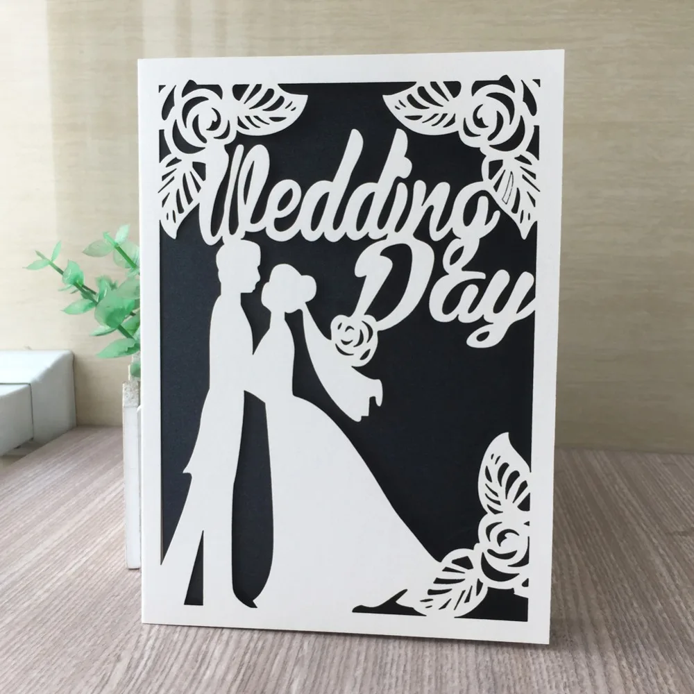 50pcs/lot Blue Flora Wedding Invitations Card Elegant Bride and Groom Invitation Favor Envelopes Party Decoration | Дом и сад