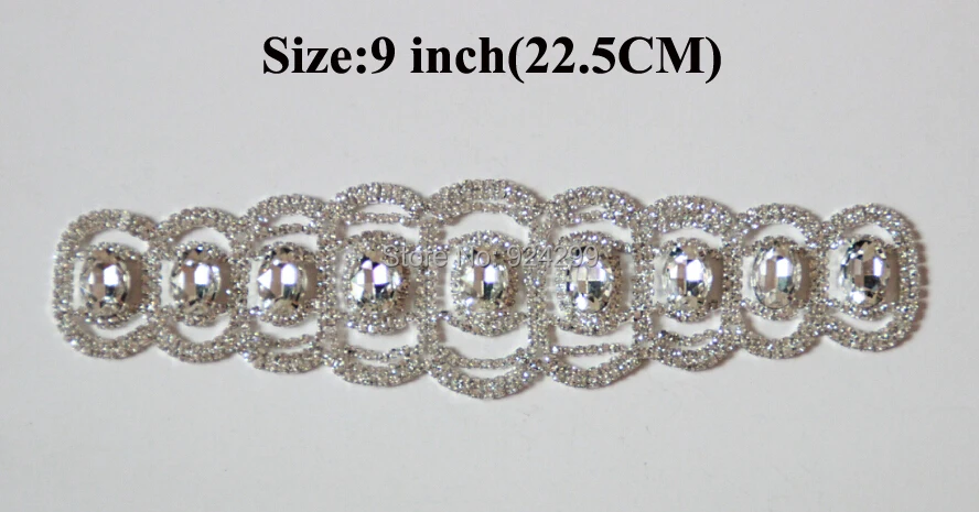 Free Shipping High Quality 5pcs/lot 9'' Crystal Rhinestone Applique for Wedding Gown Bridal Sash  Evening Wear LSAP009