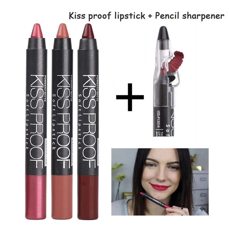 Бренд MENOW матовая губная помада с защитой от поцелуев карандаш точилкой дешевый