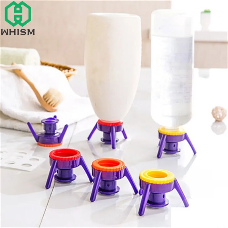 WHISM 6 шт Toss It бутылка крышка Подставка комплект держатель для пластиковой бутылки полезный Шампунь Кронштейн герметичный чехол Флип-это перевернутый колпачок s наборы
