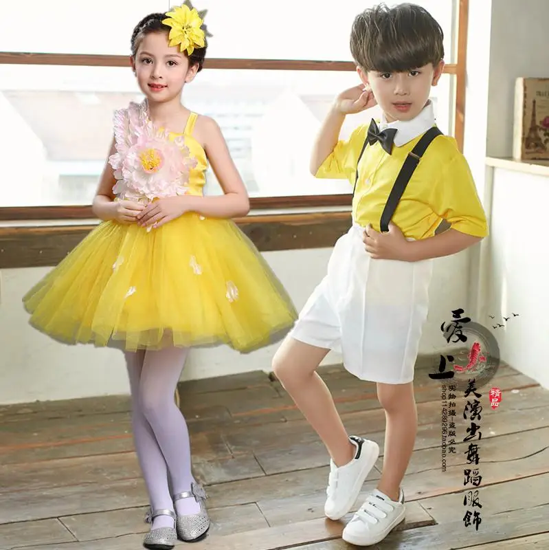 Платье для хорового танца на заказ Трикотажная юбка Юбка принцессы девочек