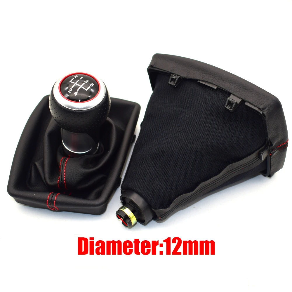 5/6 скоростная кожаная красная ручка переключения передач хромированная с