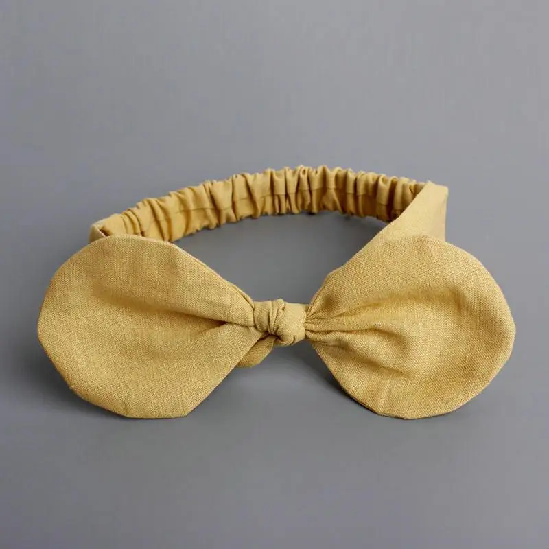 Милые детские эластичные мягкие банты для девочек с заячьими ушками из хлопка и