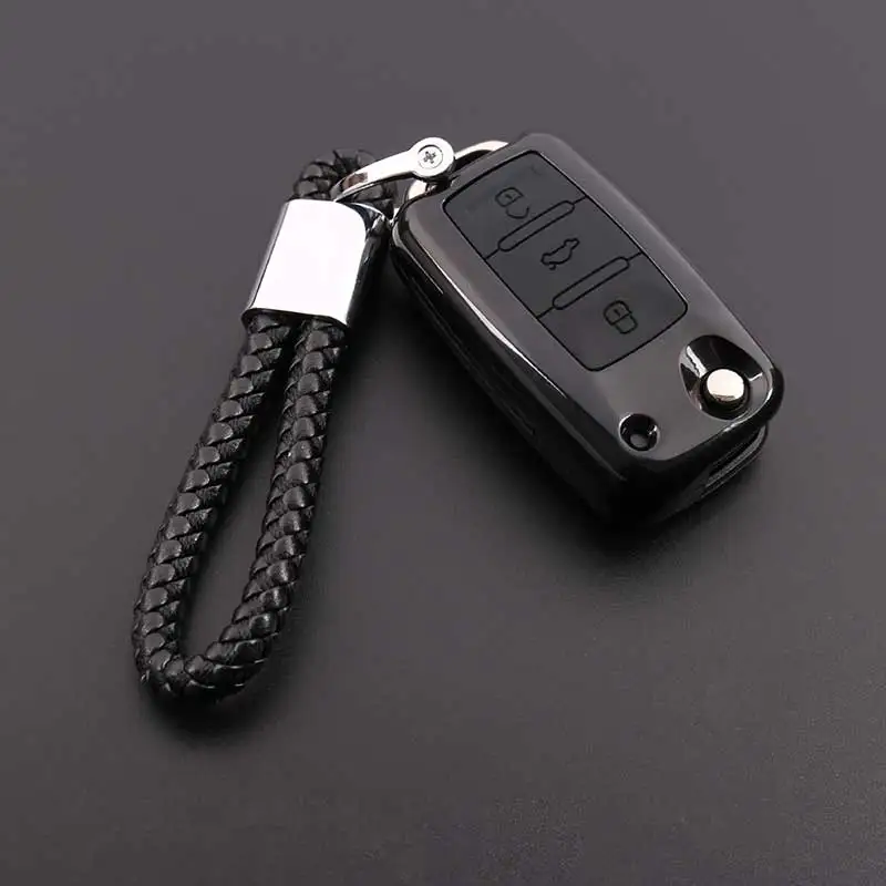 

ABS+Silicone Key Case For Volkswagen VW Passat Golf Jetta Bora Polo Sagitar Tiguan Auto Key Bag Cover Protector with Key Chain