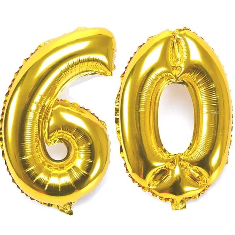 32 inch balloon 60 Номер воздушный шар "Конфетти" 30 40 50 60 30th 40th 50th 60th День Рождения вечерние Юбилей Настольный разброс центральным Свадебные украшения - Цвет: 32 inch balloon 60