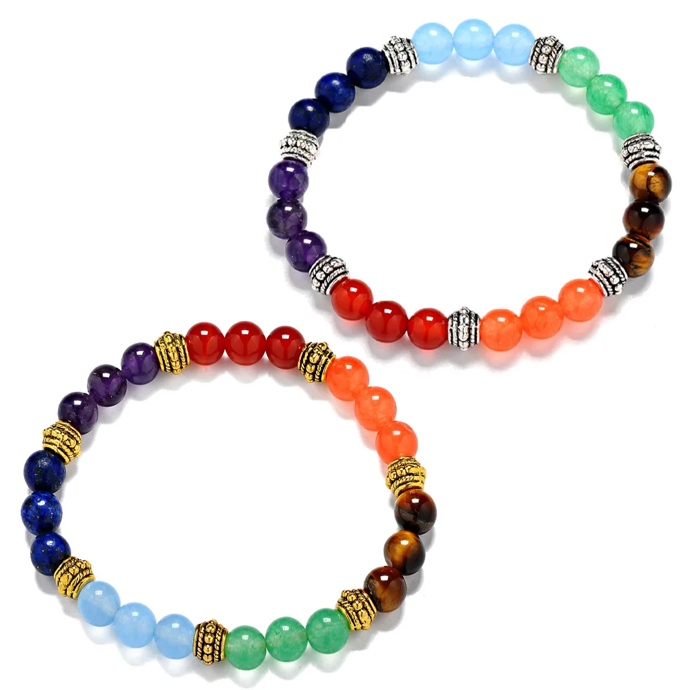 

JUJIE Stone Bracelets For Women 2016 Sparkling Crystal Yoga 7 Chakras Healing Multicolor Balance Beads Bracelets Brand Jewelry