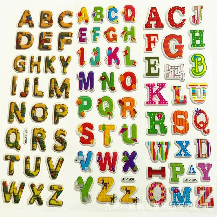 5 листов Обучающие цифры буквы пузырьковая наклейка дневник цифровые Мультяшные
