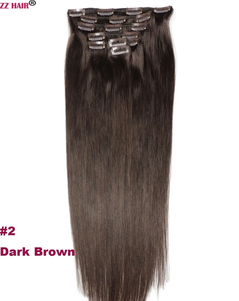 ZZHAIR 100 г-140 г 1"-24" волосы remy для машинного изготовления 7 шт. в наборе человеческие волосы для наращивания на всю голову набор Натуральные Прямые Волосы