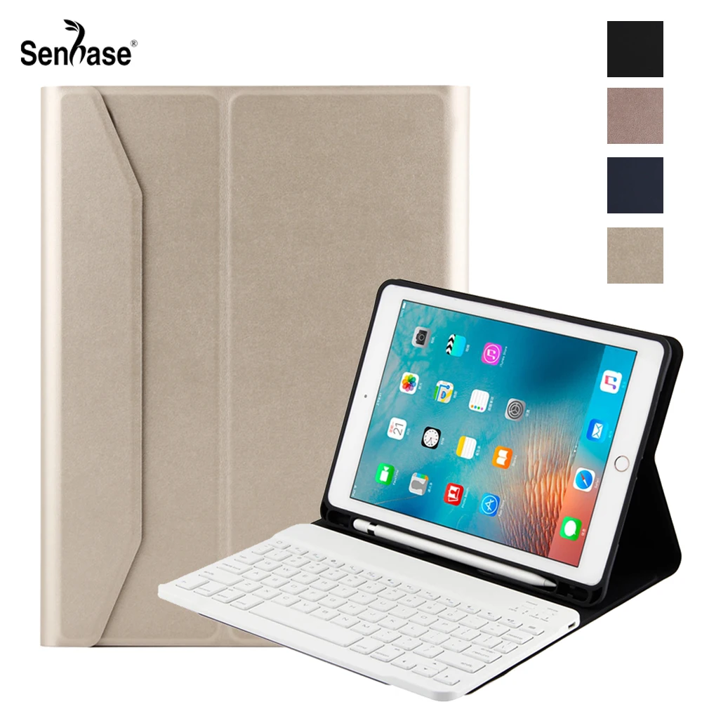 Бизнес Флип PU кожаный bluetooth клавиатура для планшета чехол Apple iPad 9 7 2018 2017 Air 2 5 6 Pro с