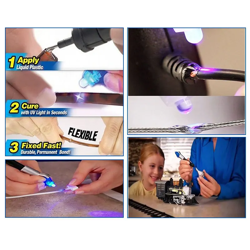 3 шт./компл. супер Жидкий УФ отверждаемая эпоксидная смола клей 5 второй Fix
